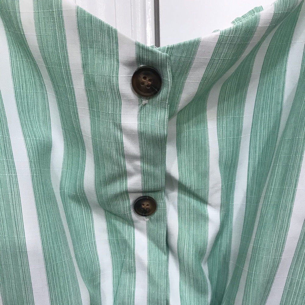 Green Ruffle Hem Romper - Picture 2 of 5